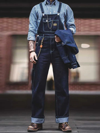 Men's Vintage-Inspired Indigo Denim Overalls