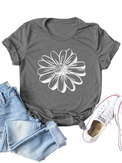 Sunflower Petals Graphic Print Tee