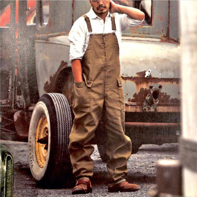 Men's Vintage Work Overalls with Front Zipper