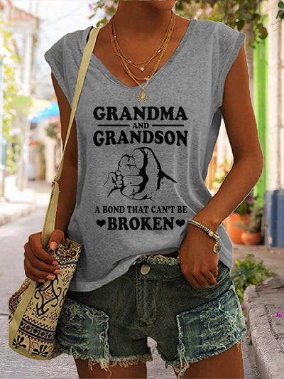 Grandma And Grandson A Bond That Can't Be Broken Cap Sleeve T-Shirt