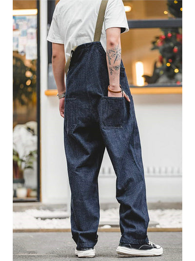 American Retro Style Navy Deck Overalls