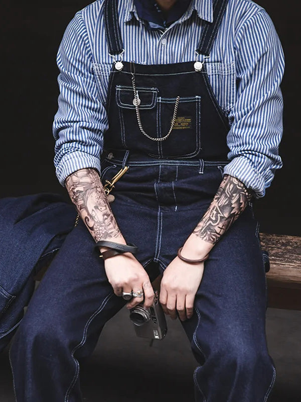 Men's Vintage-Inspired Indigo Denim Overalls