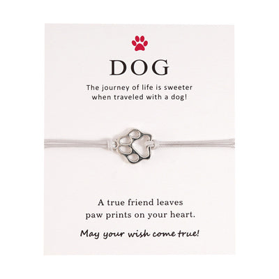 Dog Paw Braided Adjustable Bracelet