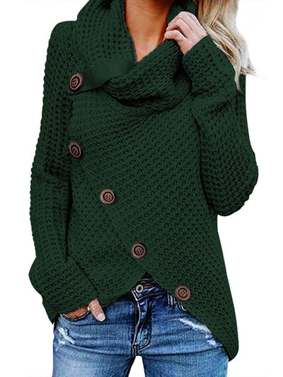 Turtleneck Button Pullover Sweater