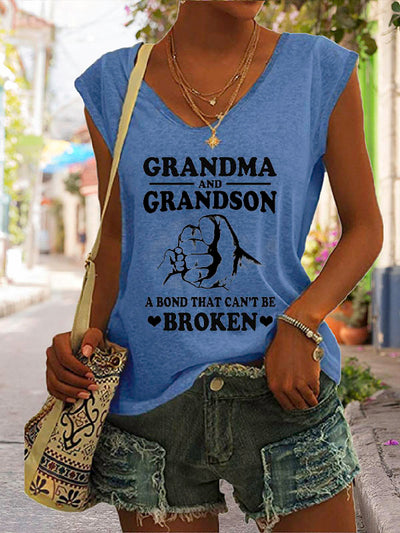 Grandma And Grandson A Bond That Can't Be Broken Cap Sleeve T-Shirt