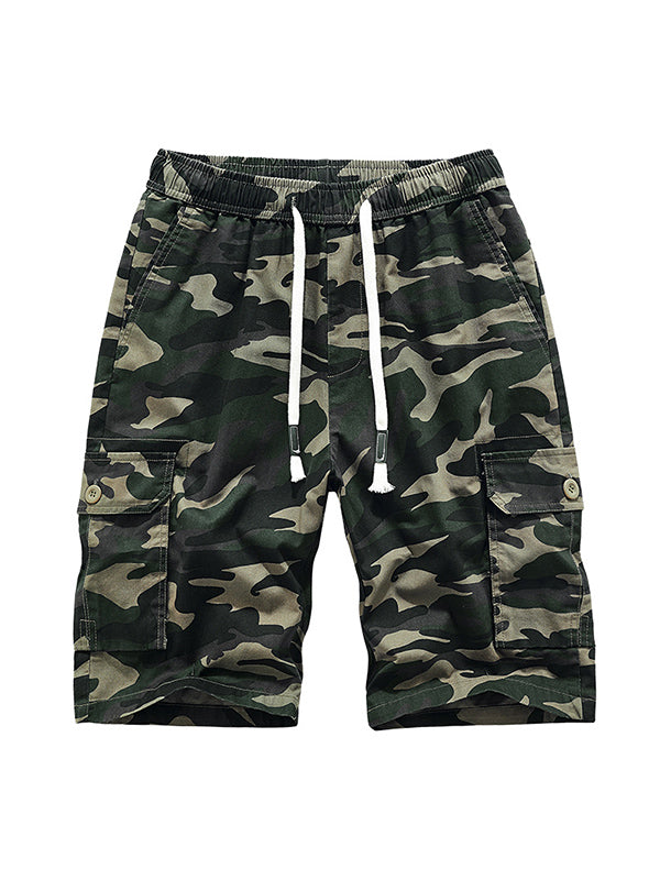 Shorts cargo lavados con cordón vintage