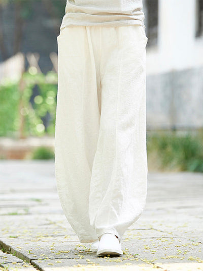 Bloomers décontractés en coton et lin 