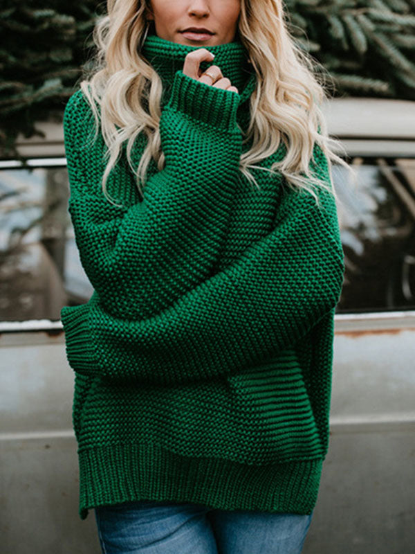 Pull à col roulé et manches longues