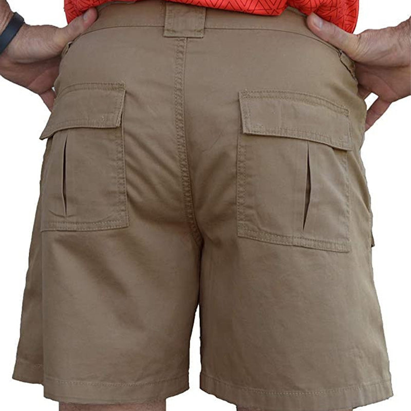Shorts cargo elásticos y cómodos con múltiples bolsillos para hombre