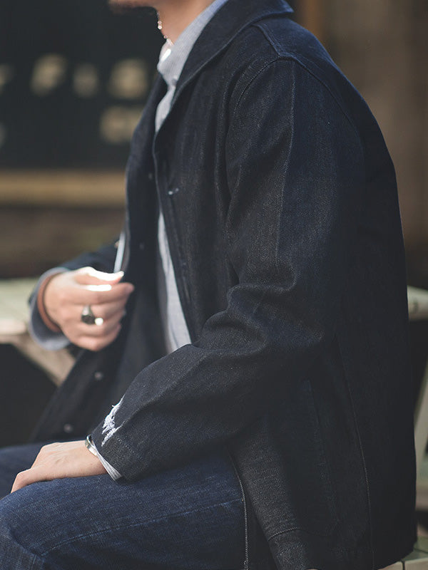 Men's American Casual Washed Vintage-Inspired Jacket Denim Jacket