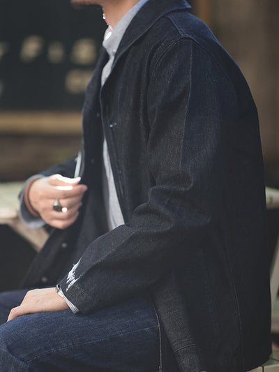Men's American Casual Washed Vintage-Inspired Jacket Denim Jacket
