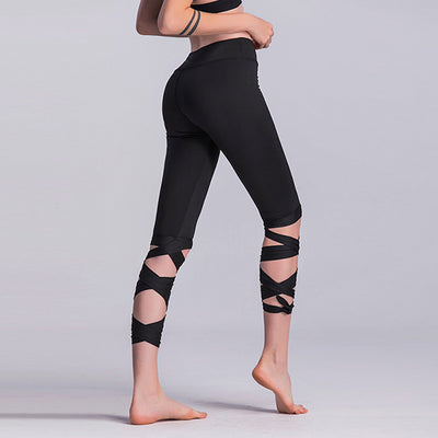 Leggings push up de cintura alta para bailar ballet con cordones