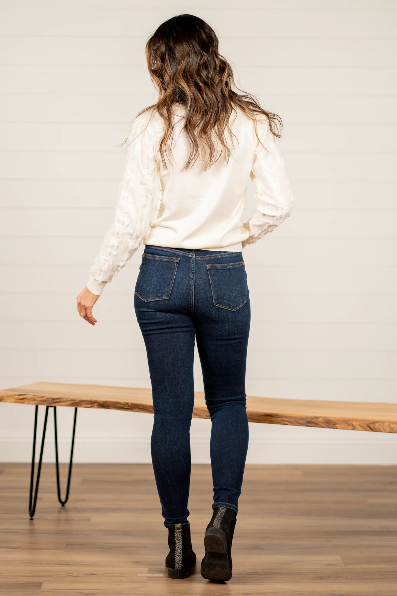 Jean skinny taille haute ultra extensible