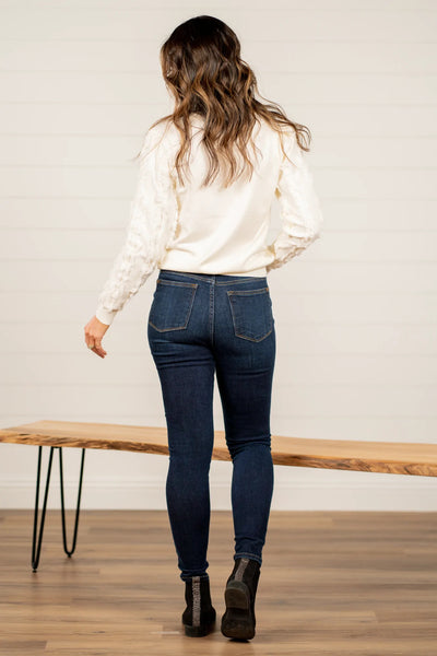 Jean skinny taille haute ultra extensible