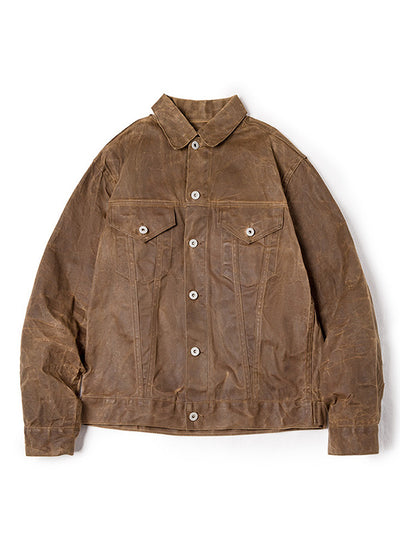 Men’s Oil Waxed Jacket Canvas Cotton Military Uniform Workwear