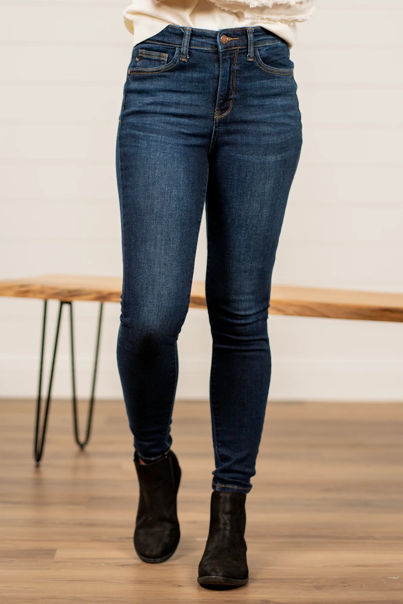 Jean skinny taille haute ultra extensible
