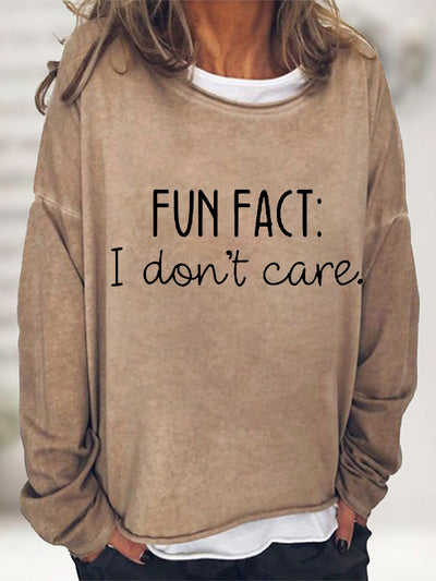 Fun Fact I Don't Care Long Sleeve T-shirt