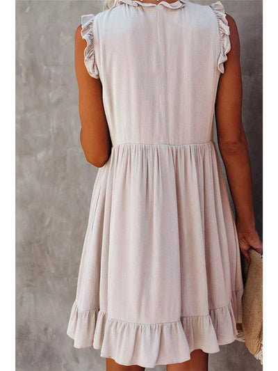 Mini-robe à volants sans manches