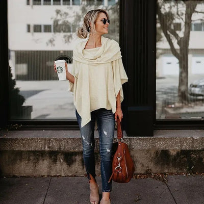 Boat Neck Off Shoulder Asymmetrical Hem Shirt