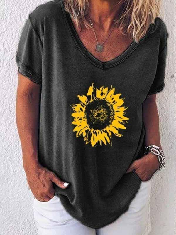 Sunflower print t-shirt