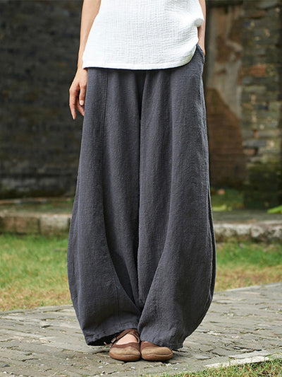 Bloomers décontractés en coton et lin 