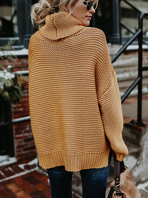 Pull à col roulé et manches longues