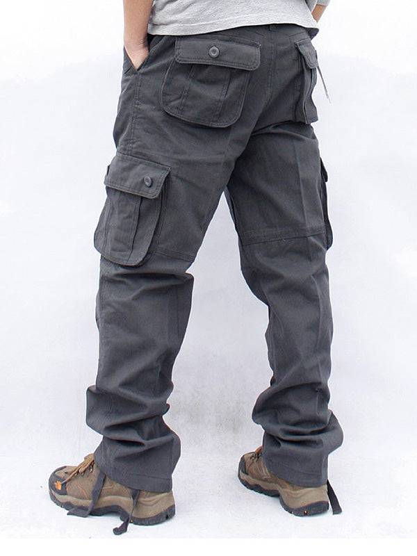 Men's Casual 6 Pockets Straight Cargo Pants