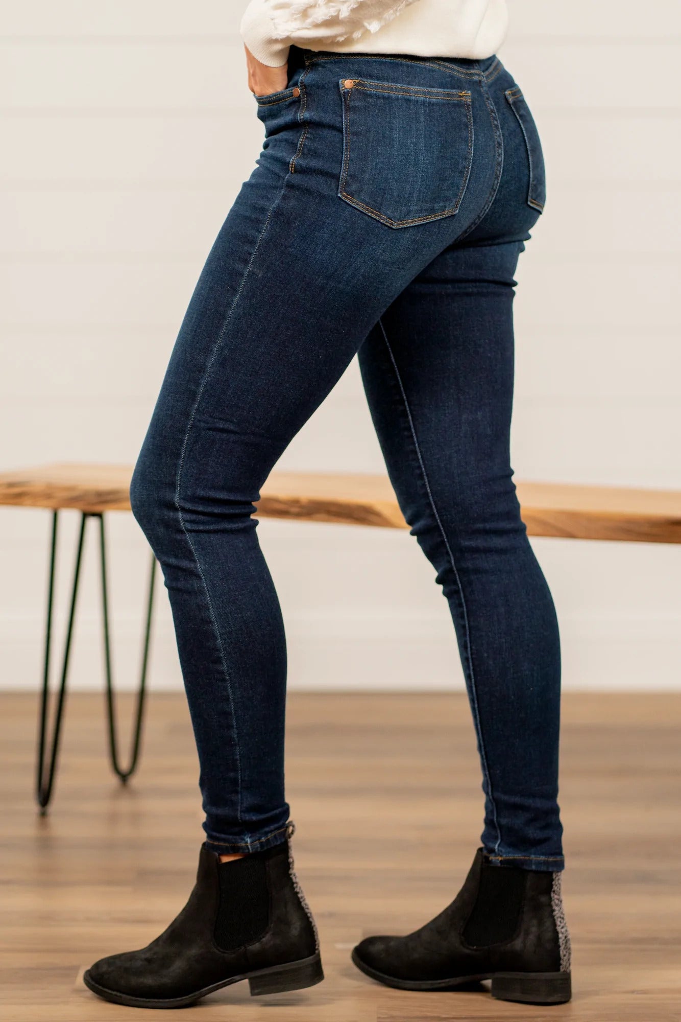 Jean skinny taille haute ultra extensible