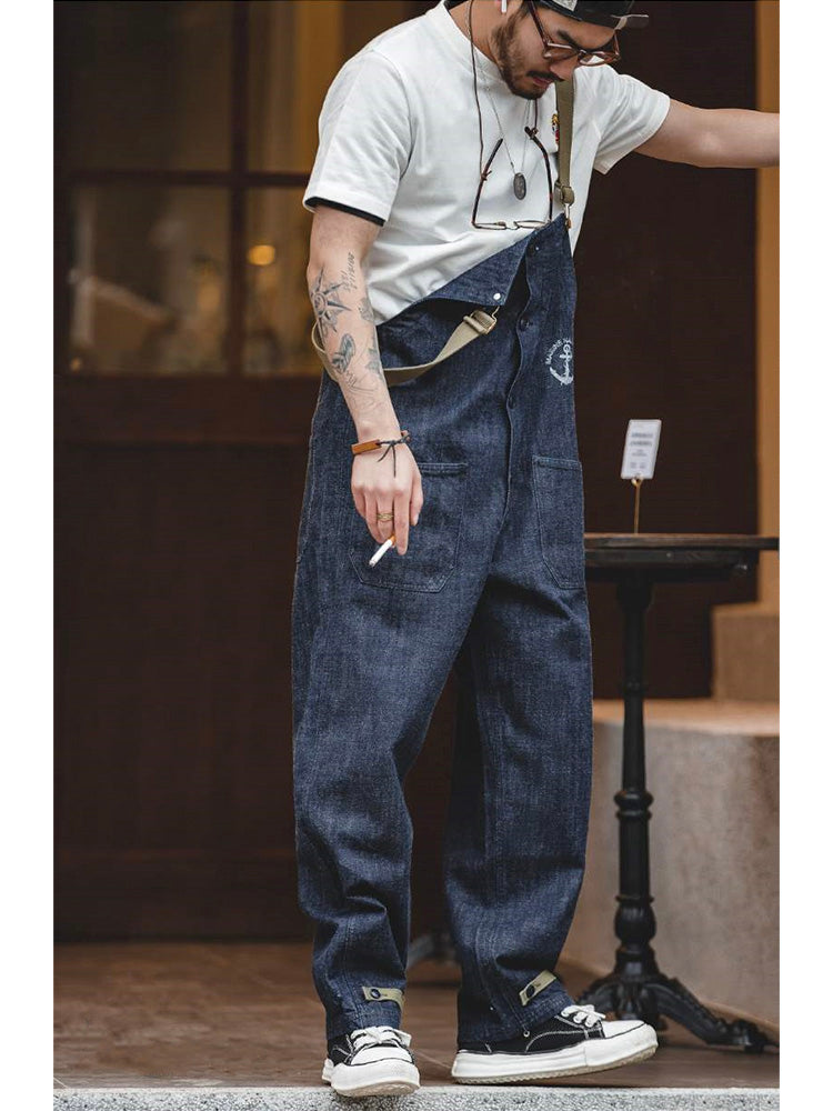 American Retro Style Navy Deck Overalls