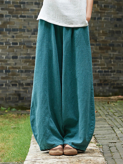 Bloomers décontractés en coton et lin 