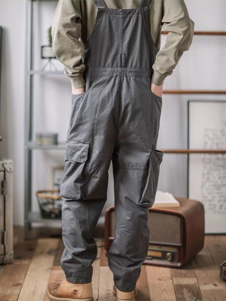 Sloppy Overalls Big Pockets Workwear with Zipper Fly – Madepants