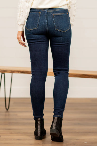 Jean skinny taille haute ultra extensible