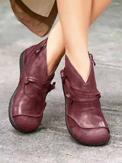 Women's Vintage-Inspired Flat Short Martin Boots