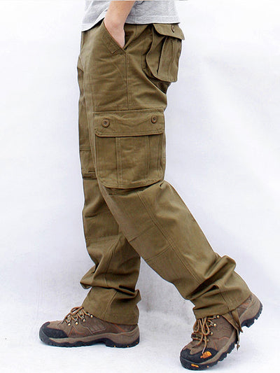 Men's Casual 6 Pockets Straight Cargo Pants