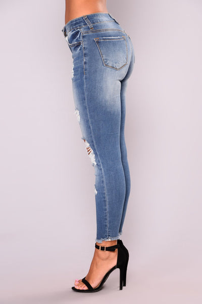 Stretch Denim Lifting Ankle Jeans