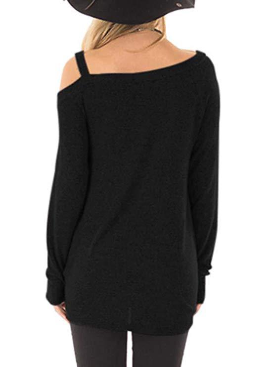 Knotted Cold Shoulder Long Sleeve T-Shirt