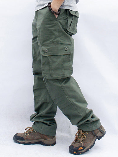 Men's Casual 6 Pockets Straight Cargo Pants