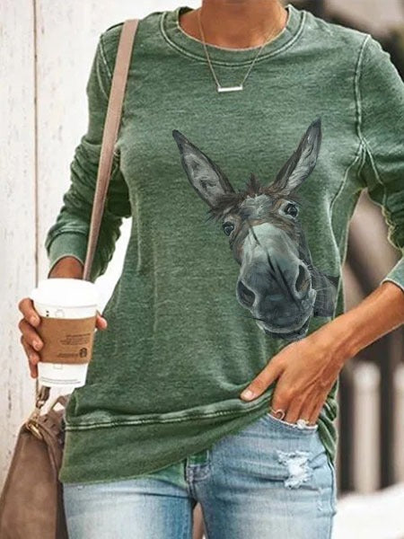 Donkey Head Graphic Sweatshirt