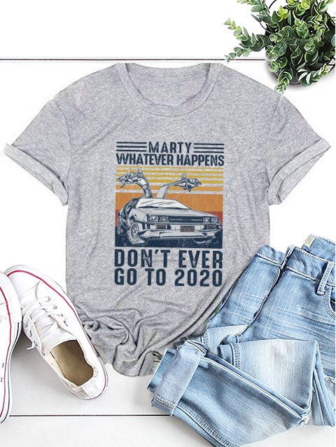 Car Graphic Print Round Neck Tee