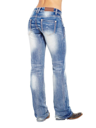Classic Mid Rise Stonewash Bootcut Jeans