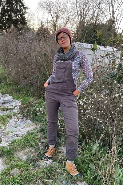 Salopette de travail en toile extensible pour femme