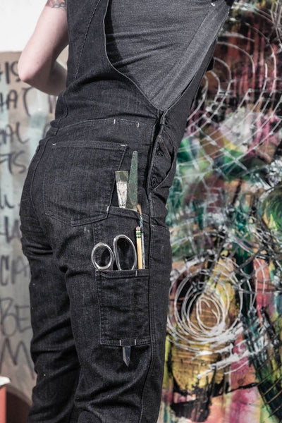 Salopette de travail en toile extensible pour femme