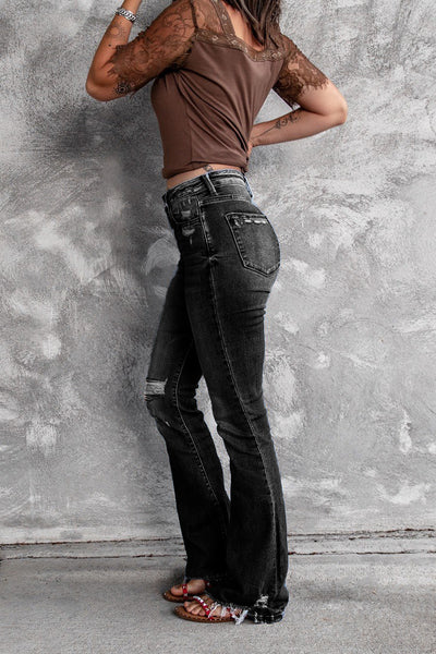 Emily Distressed Flare Jeans