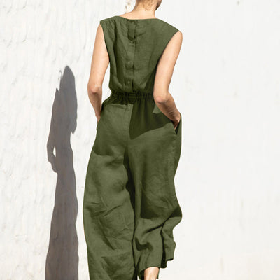 High Waist Sleeveless Loose Jumpsuit