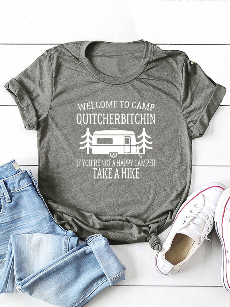 Welcome To Camp Slogan Car Graphic Tee