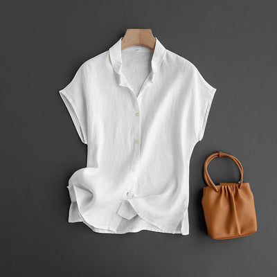 Chemise à manches courtes 100 % lin 