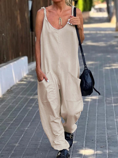 Loose Overalls with Large Pockets
