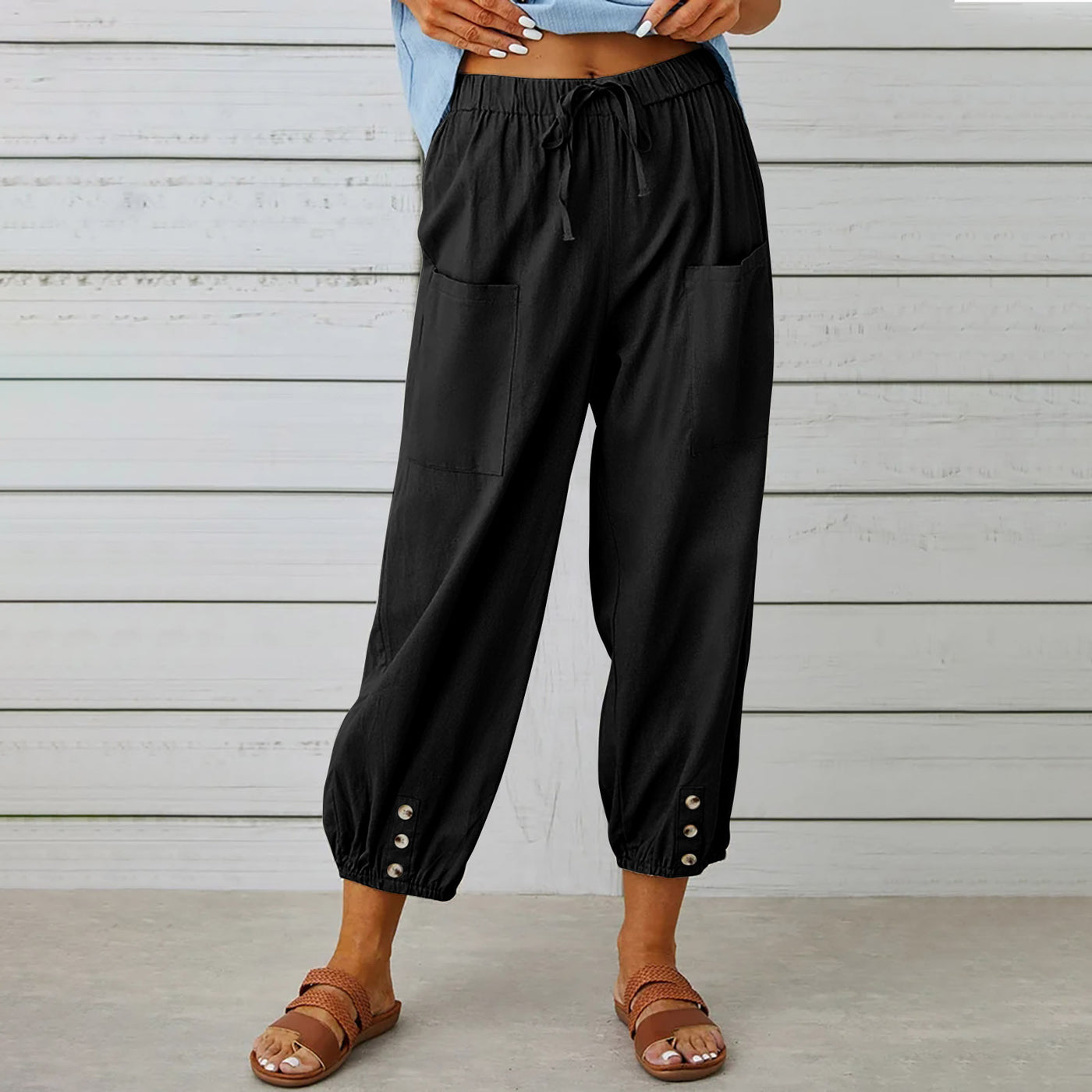 Pantalones cortos casuales con botones