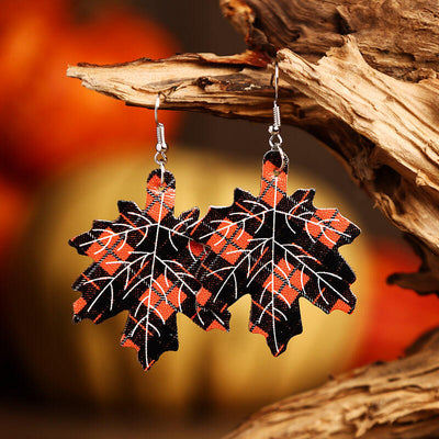 Autumn Maple Leather Earrings