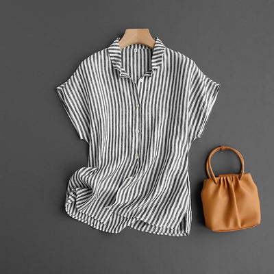 Chemise à manches courtes 100 % lin 